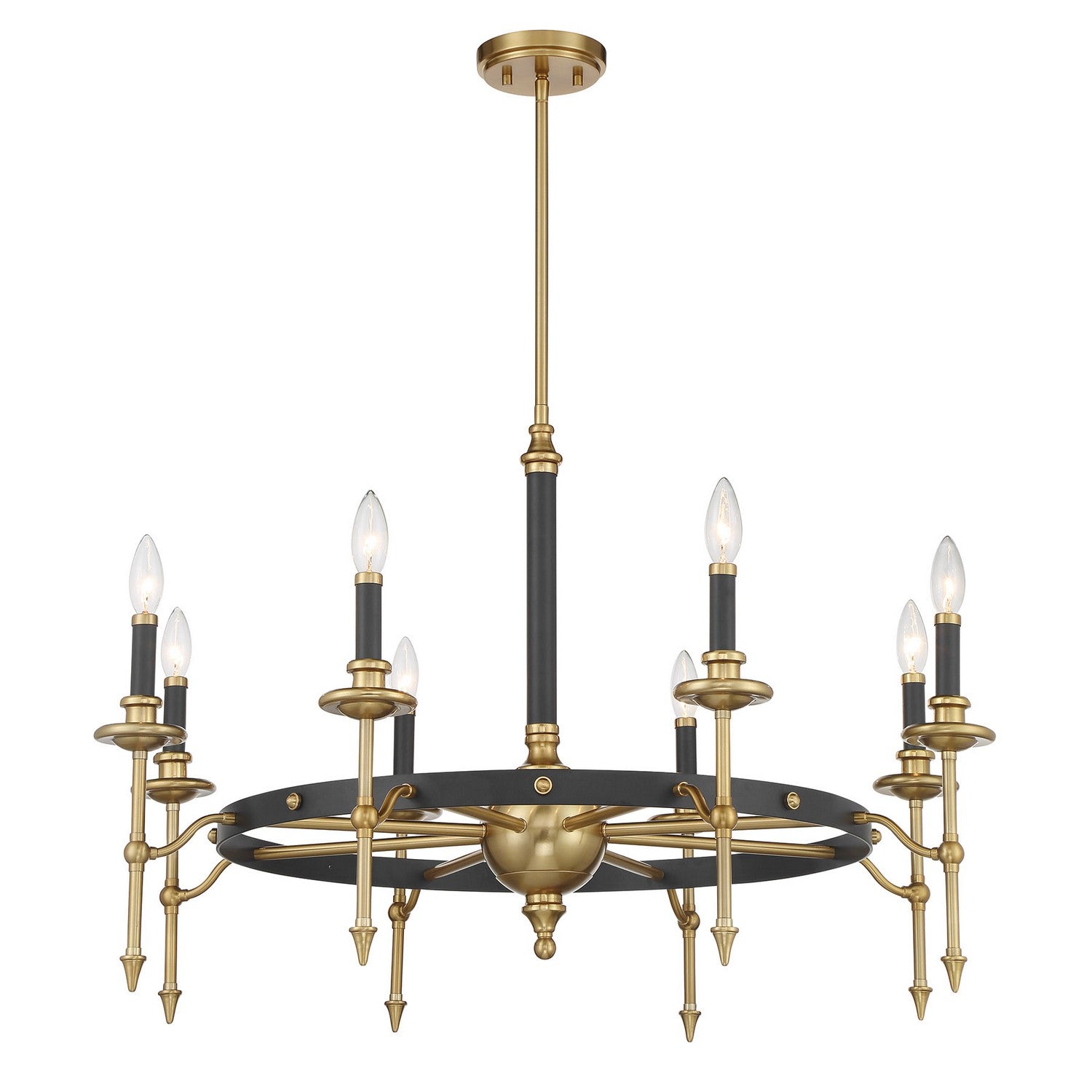 Savoy House - 1-9512-8-143 - Eight Light Chandelier - Consulate - Matte Black and Warm Brass