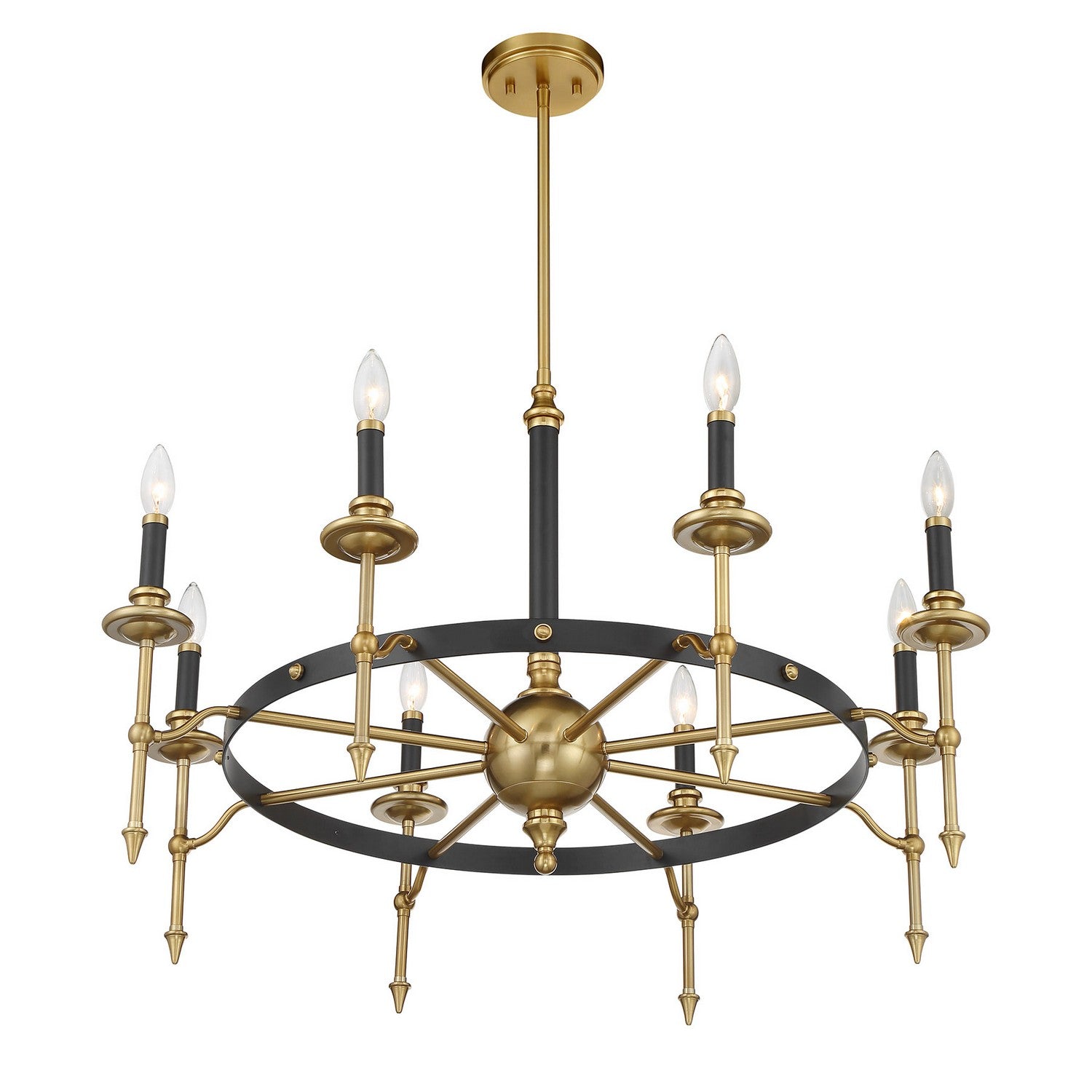 Savoy House - 1-9512-8-143 - Eight Light Chandelier - Consulate - Matte Black and Warm Brass