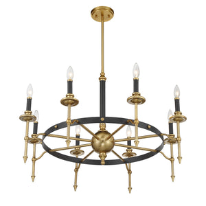 Savoy House - 1-9512-8-143 - Eight Light Chandelier - Consulate - Matte Black and Warm Brass