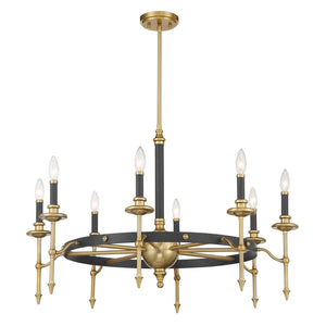 Savoy House - 1-9512-8-143 - Eight Light Chandelier - Consulate - Matte Black and Warm Brass