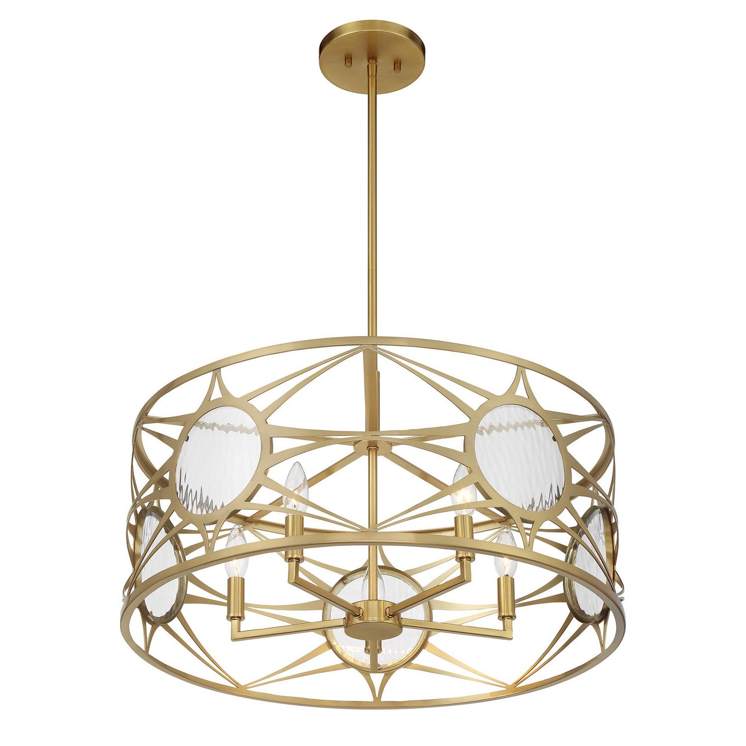 Savoy House - 6-5065-5-322 - Five Light Convertible Semi-Flush /Pendant - Balfour - Warm Brass