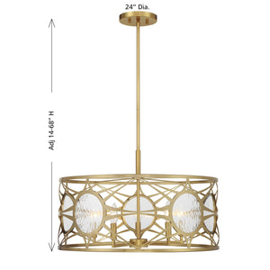 Savoy House - 6-5065-5-322 - Five Light Convertible Semi-Flush /Pendant - Balfour - Warm Brass