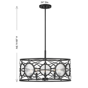 Savoy House - 6-5065-5-89 - Five Light Convertible Semi-Flush /Pendant - Balfour - Matte Black