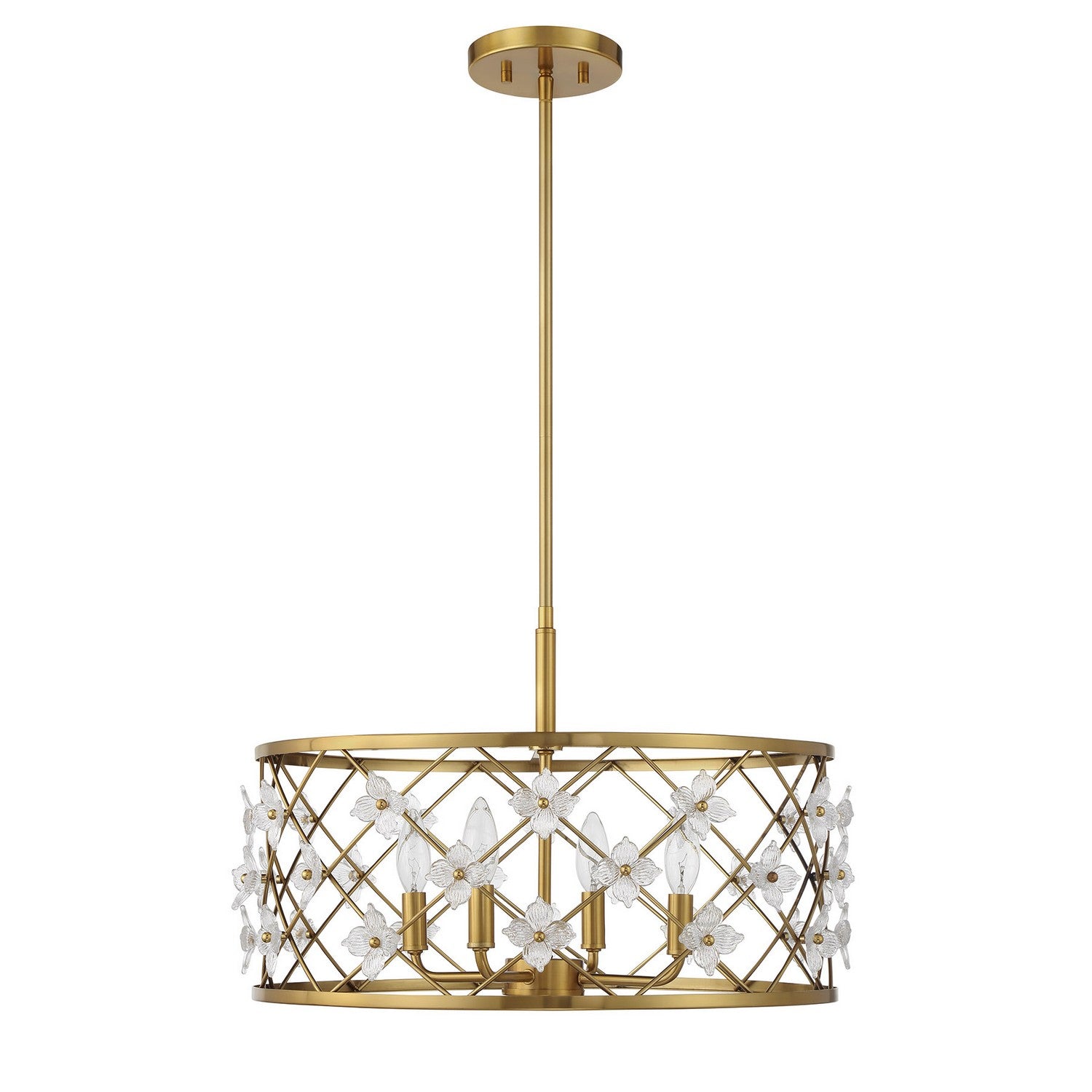 Savoy House - 6-8410-4-322 - Four Light Convertible Semi-Flush /Pendant - Bailey - Warm Brass