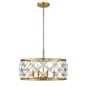 Savoy House - 6-8410-4-322 - Four Light Convertible Semi-Flush /Pendant - Bailey - Warm Brass