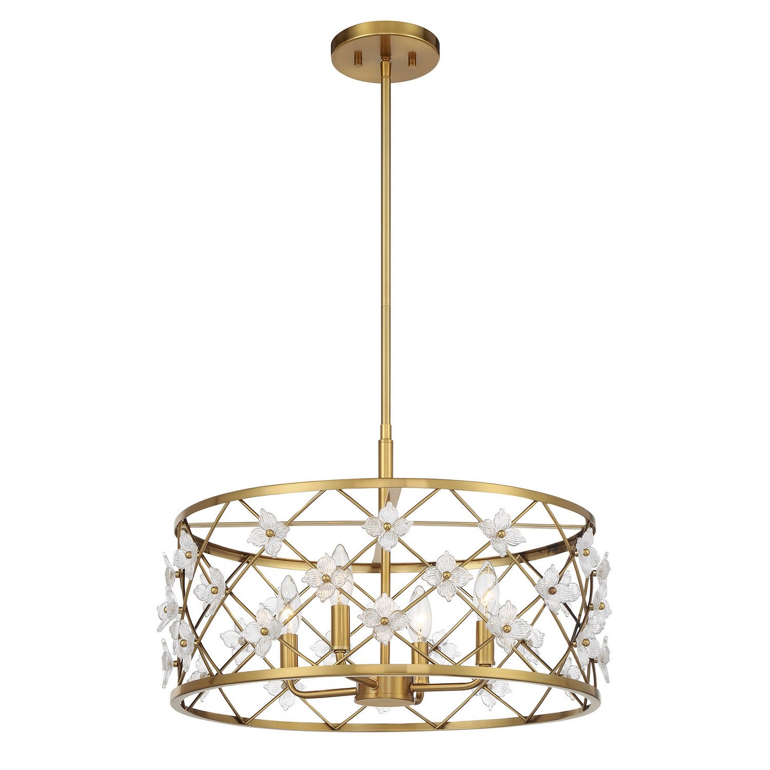 Savoy House - 6-8410-4-322 - Four Light Convertible Semi-Flush /Pendant - Bailey - Warm Brass