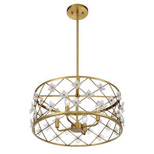 Savoy House - 6-8410-4-322 - Four Light Convertible Semi-Flush /Pendant - Bailey - Warm Brass