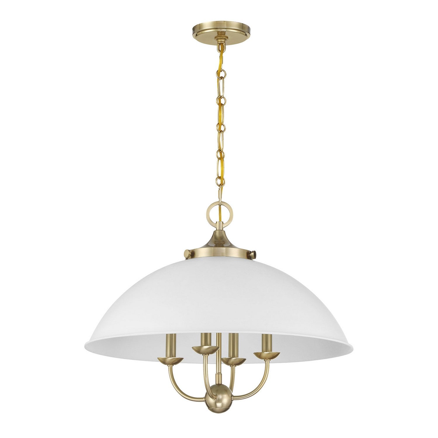 Savoy House - 7-1725-4-142 - Four Light Pendant - Monterey - White and Warm Brass