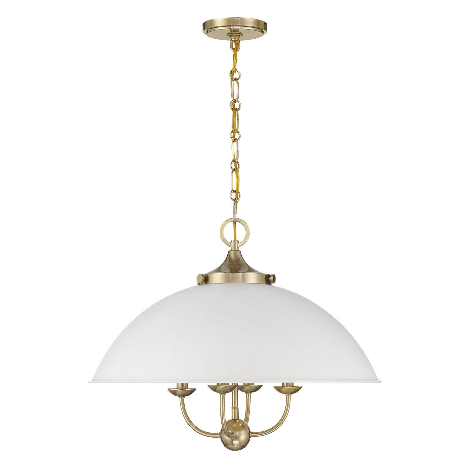 Savoy House - 7-1725-4-142 - Four Light Pendant - Monterey - White and Warm Brass