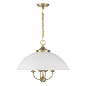 Savoy House - 7-1725-4-142 - Four Light Pendant - Monterey - White and Warm Brass