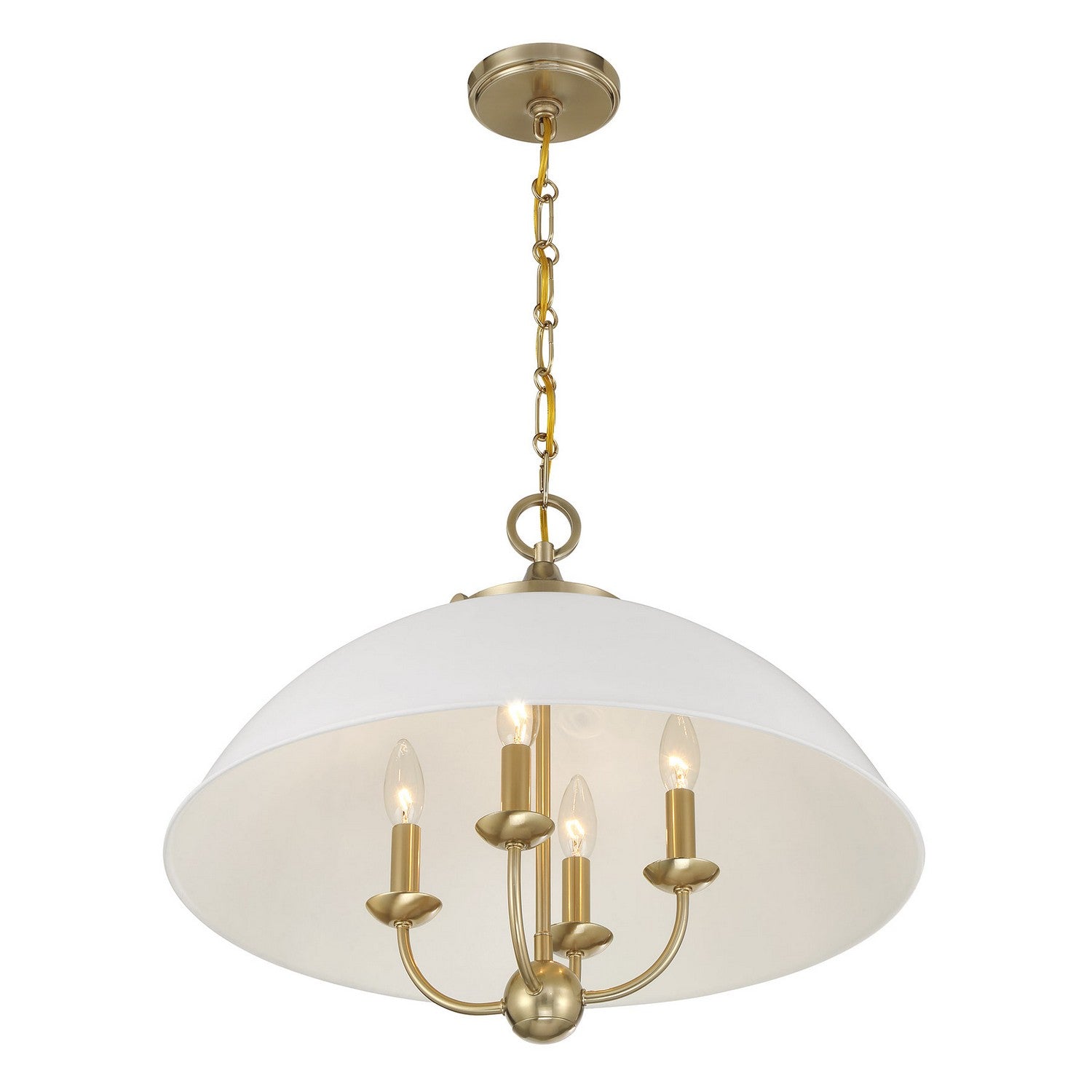 Savoy House - 7-1725-4-142 - Four Light Pendant - Monterey - White and Warm Brass