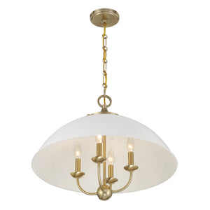 Savoy House - 7-1725-4-142 - Four Light Pendant - Monterey - White and Warm Brass