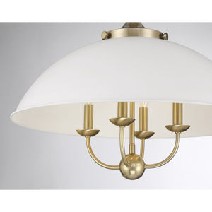 Savoy House - 7-1725-4-142 - Four Light Pendant - Monterey - White and Warm Brass