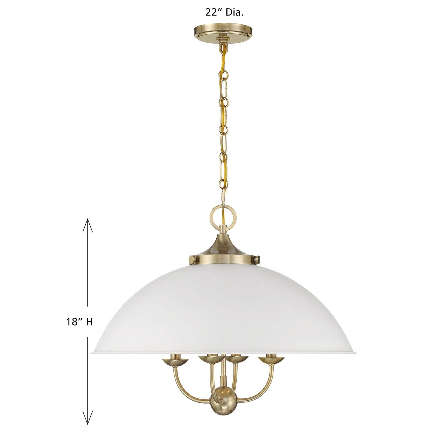 Savoy House - 7-1725-4-142 - Four Light Pendant - Monterey - White and Warm Brass