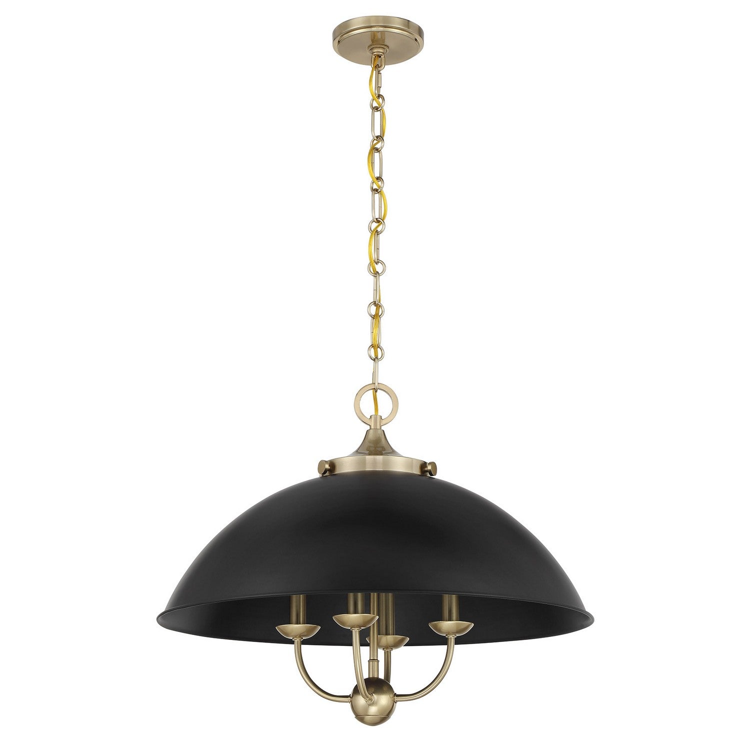 Savoy House - 7-1725-4-143 - Four Light Pendant - Monterey - Matte Black and Warm Brass