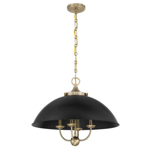 Savoy House - 7-1725-4-143 - Four Light Pendant - Monterey - Matte Black and Warm Brass