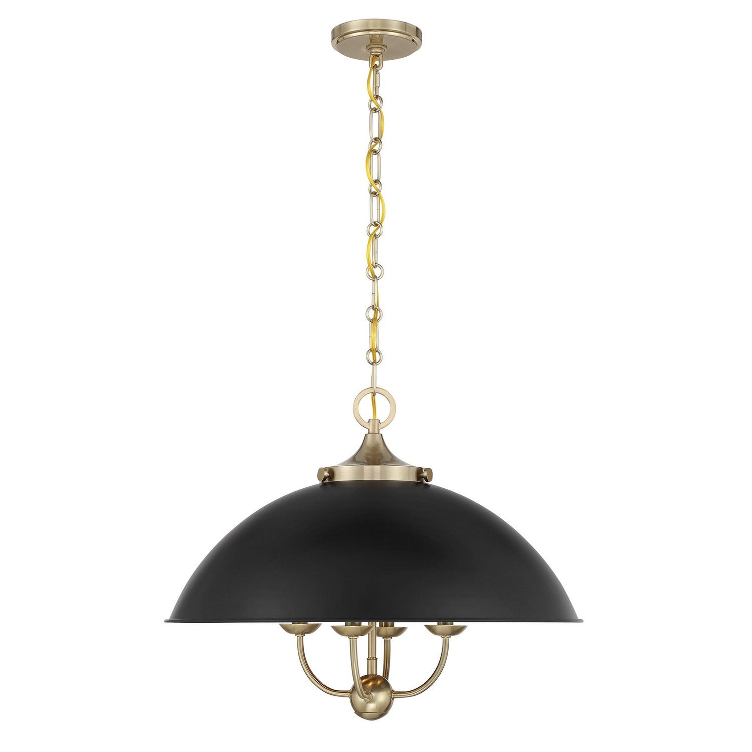 Savoy House - 7-1725-4-143 - Four Light Pendant - Monterey - Matte Black and Warm Brass