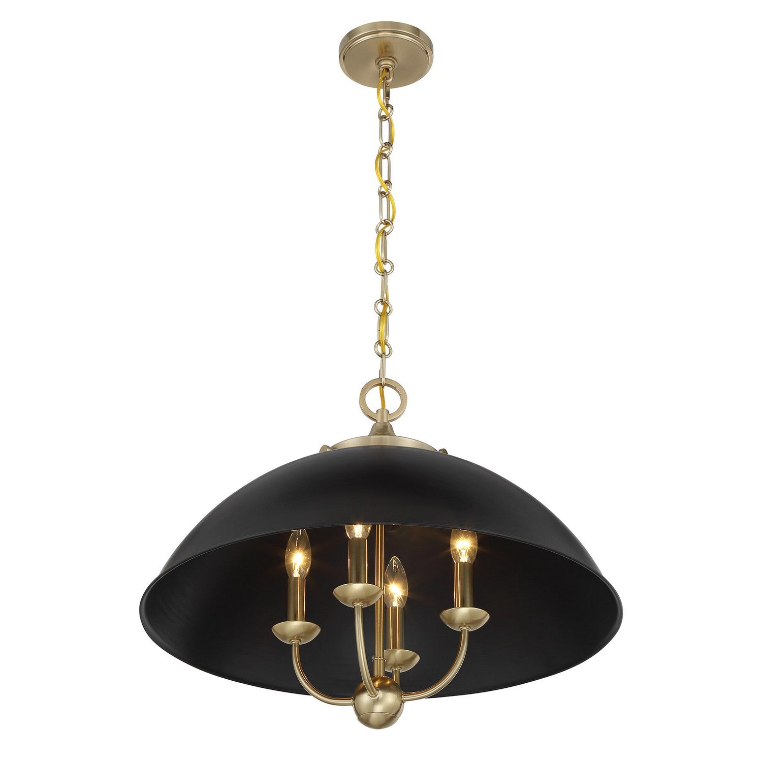 Savoy House - 7-1725-4-143 - Four Light Pendant - Monterey - Matte Black and Warm Brass