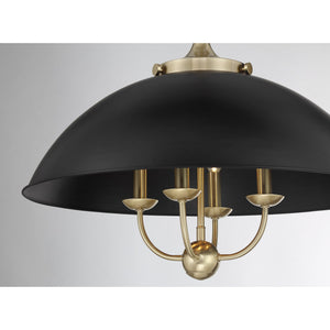 Savoy House - 7-1725-4-143 - Four Light Pendant - Monterey - Matte Black and Warm Brass