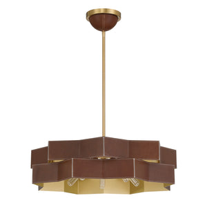 Savoy House - 7-2749-5-322 - Five Light Pendant - Atherton - Warm Brass