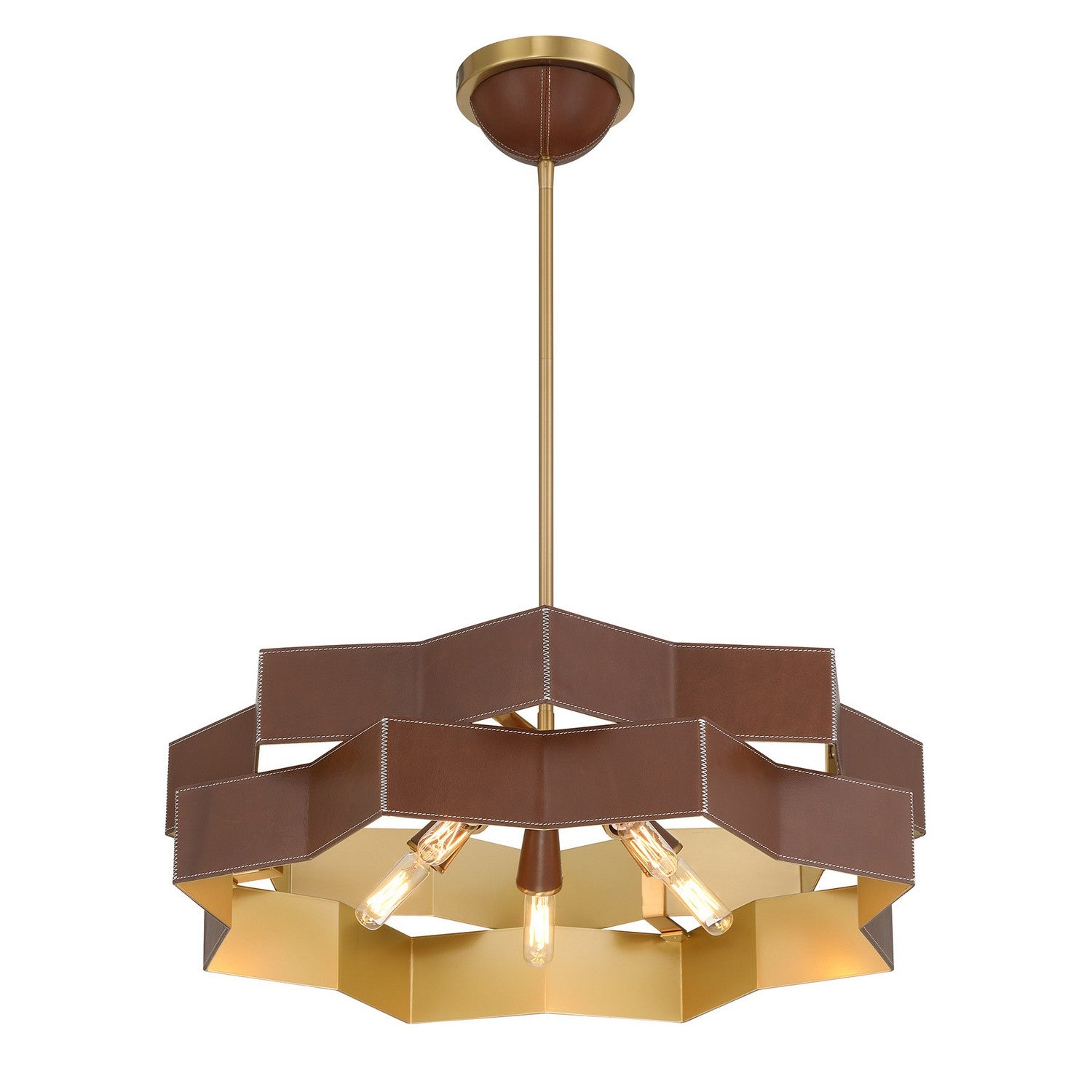 Savoy House - 7-2749-5-322 - Five Light Pendant - Atherton - Warm Brass