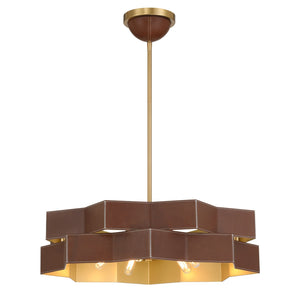 Savoy House - 7-2749-5-322 - Five Light Pendant - Atherton - Warm Brass