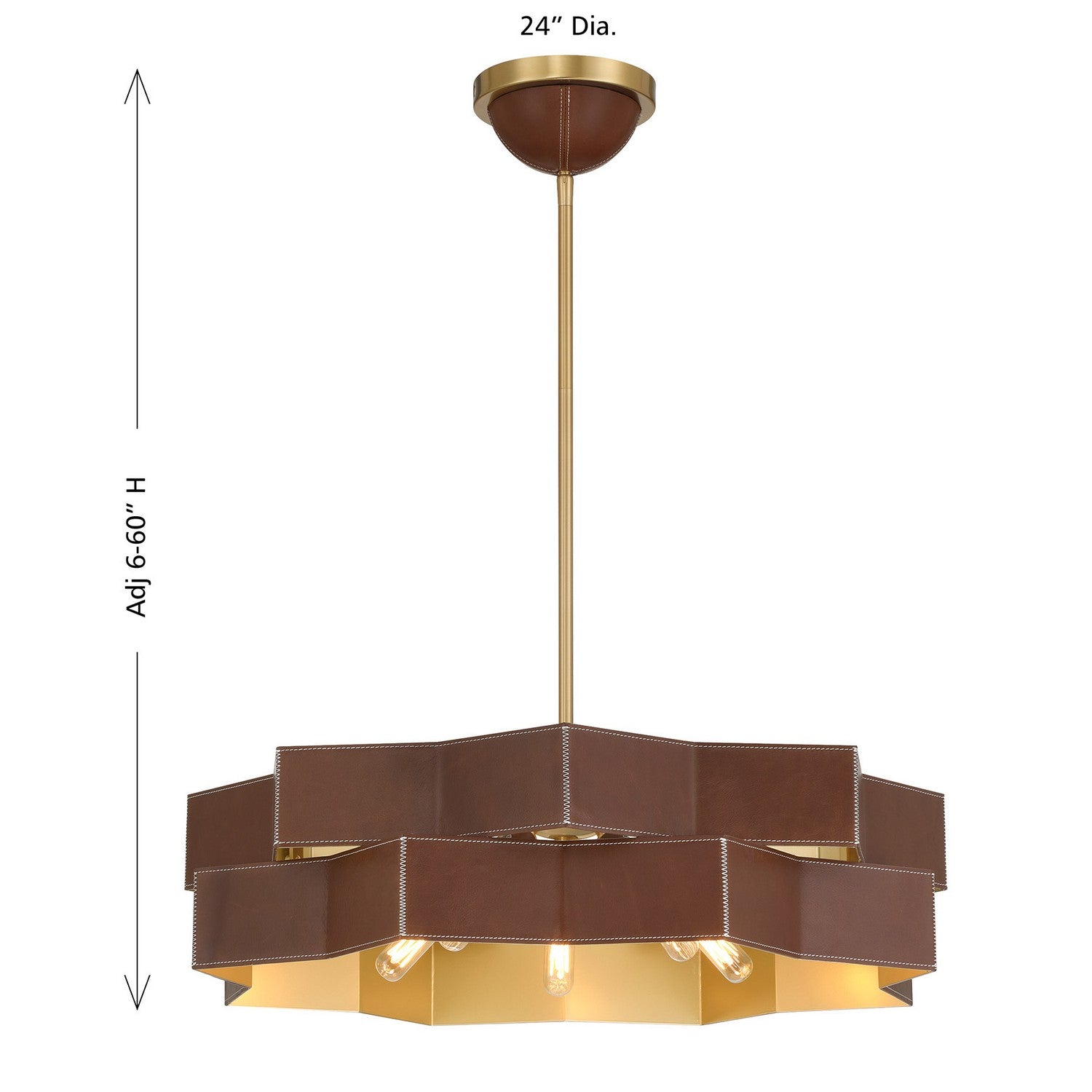 Savoy House - 7-2749-5-322 - Five Light Pendant - Atherton - Warm Brass