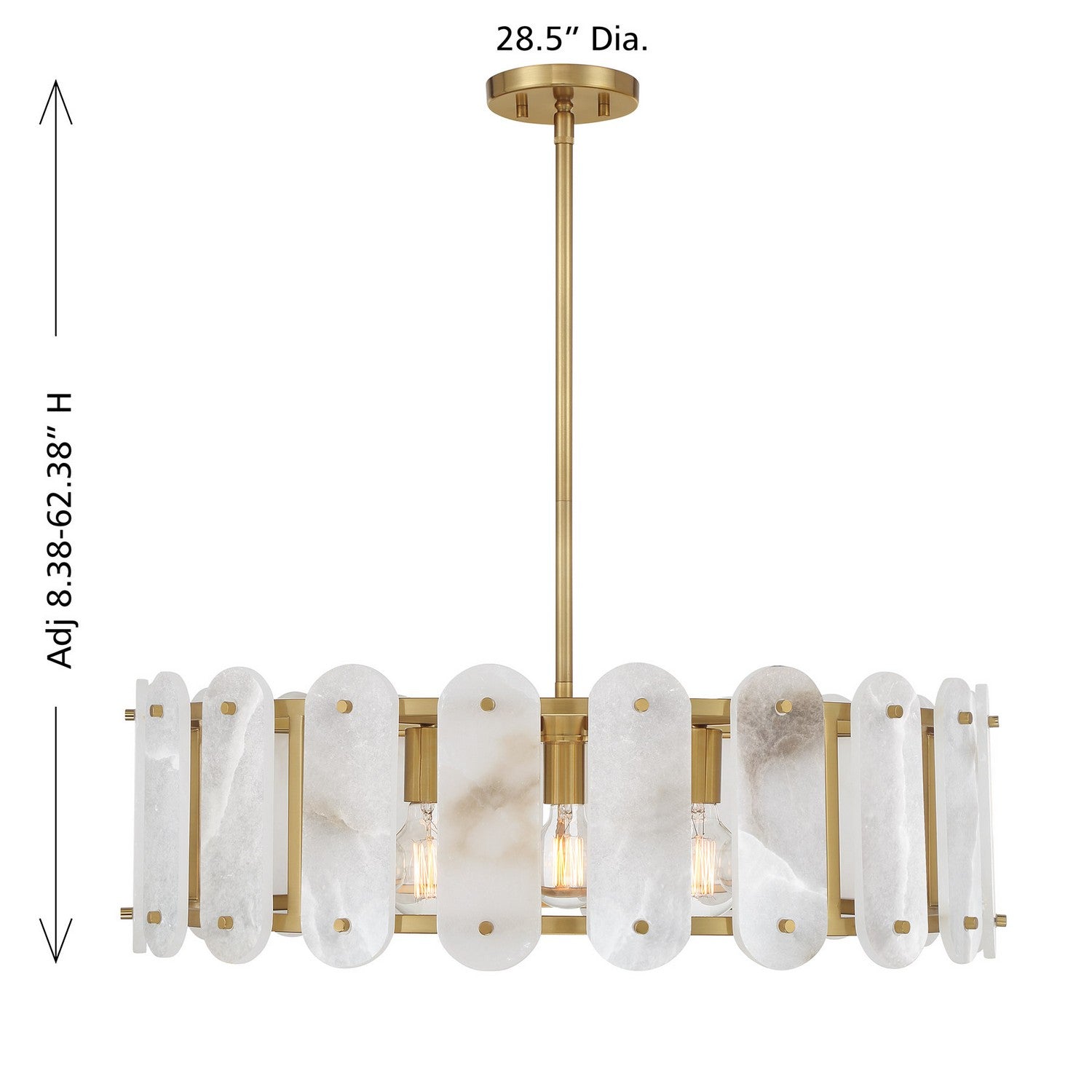 Savoy House - 7-2911-5-322 - Five Light Pendant - Antolini - Warm Brass