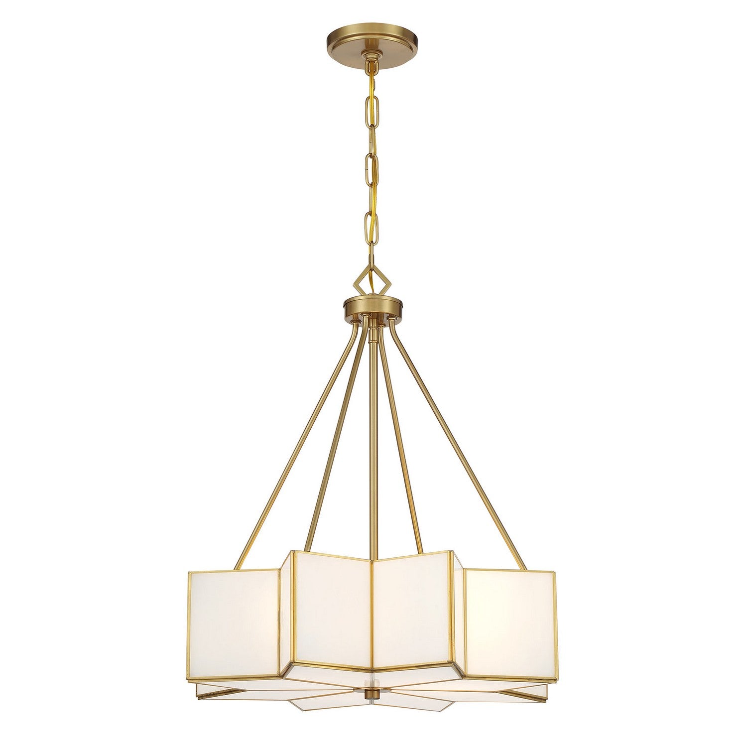 Savoy House - 7-5988-3-322 - Three Light Pendant - Reiling - Warm Brass