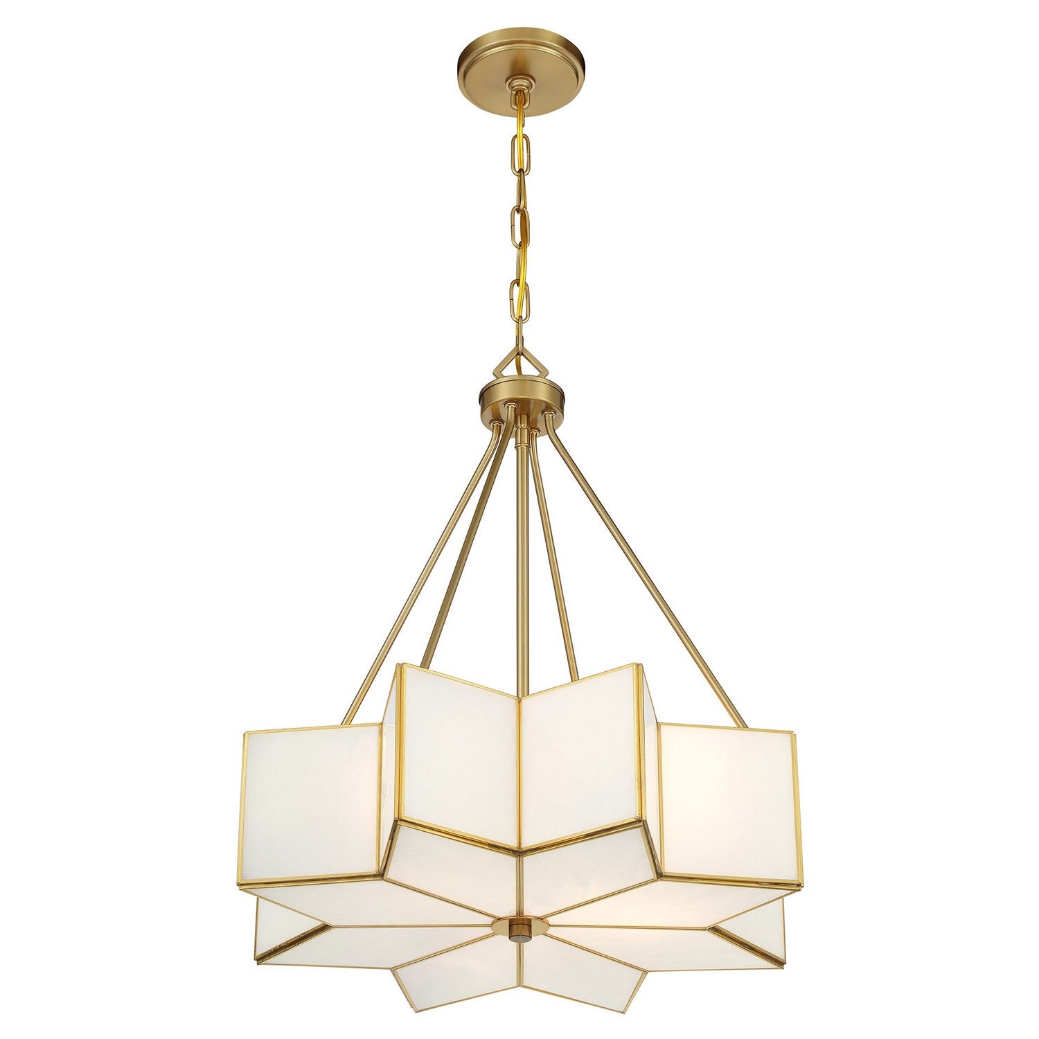 Savoy House - 7-5988-3-322 - Three Light Pendant - Reiling - Warm Brass