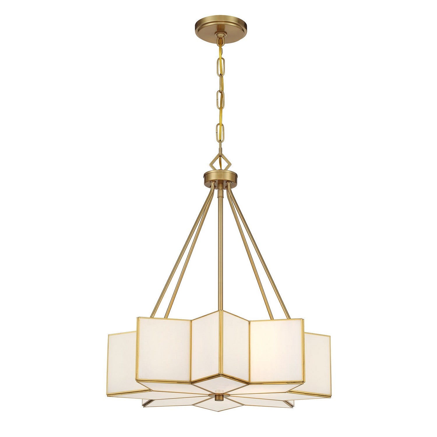 Savoy House - 7-5988-3-322 - Three Light Pendant - Reiling - Warm Brass