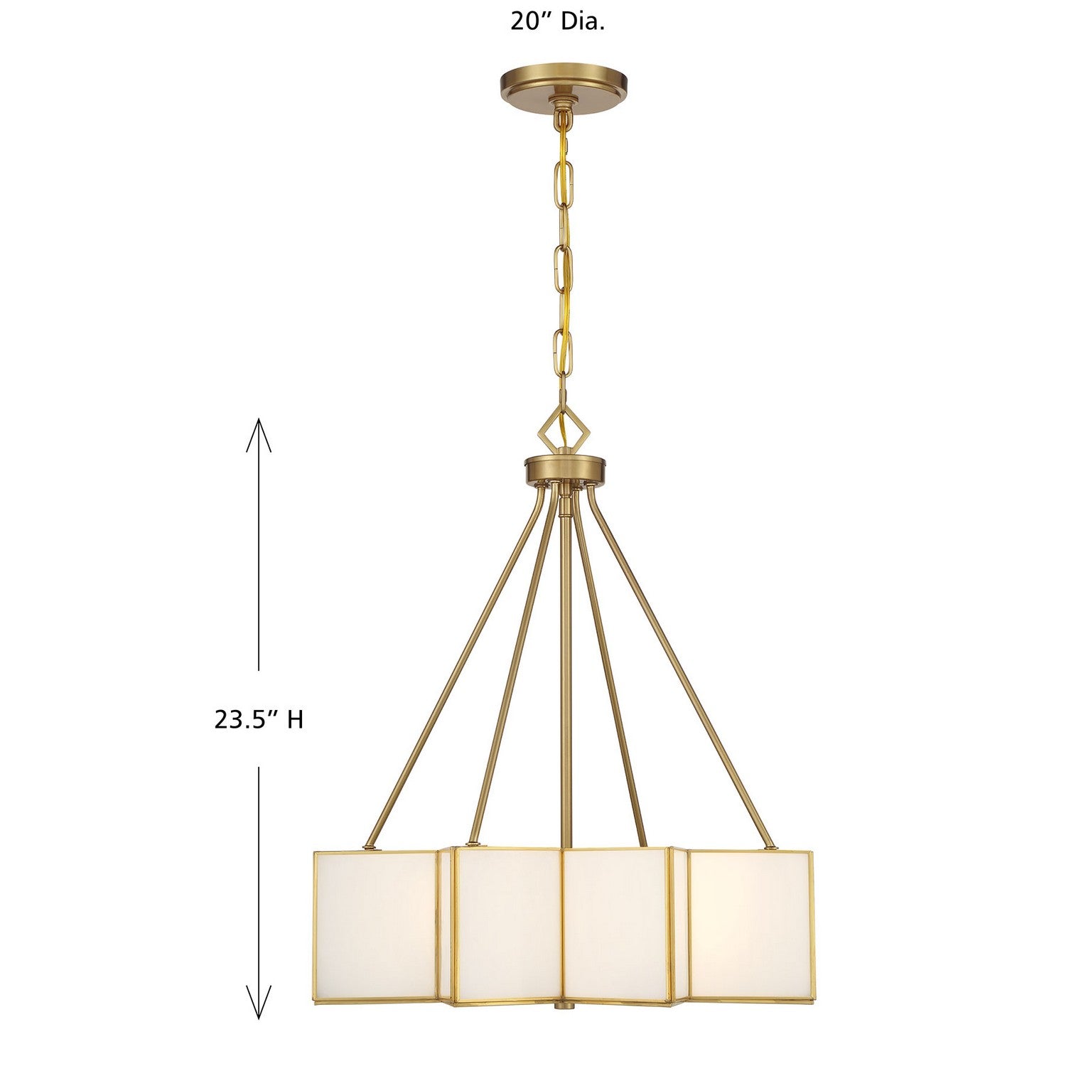 Savoy House - 7-5988-3-322 - Three Light Pendant - Reiling - Warm Brass