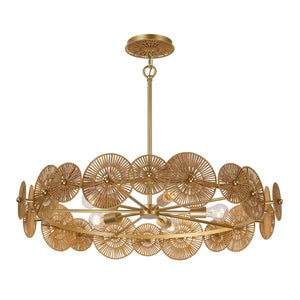 Savoy House - 7-6381-5-60 - Five Light Pendant - Abbott - Distressed Gold