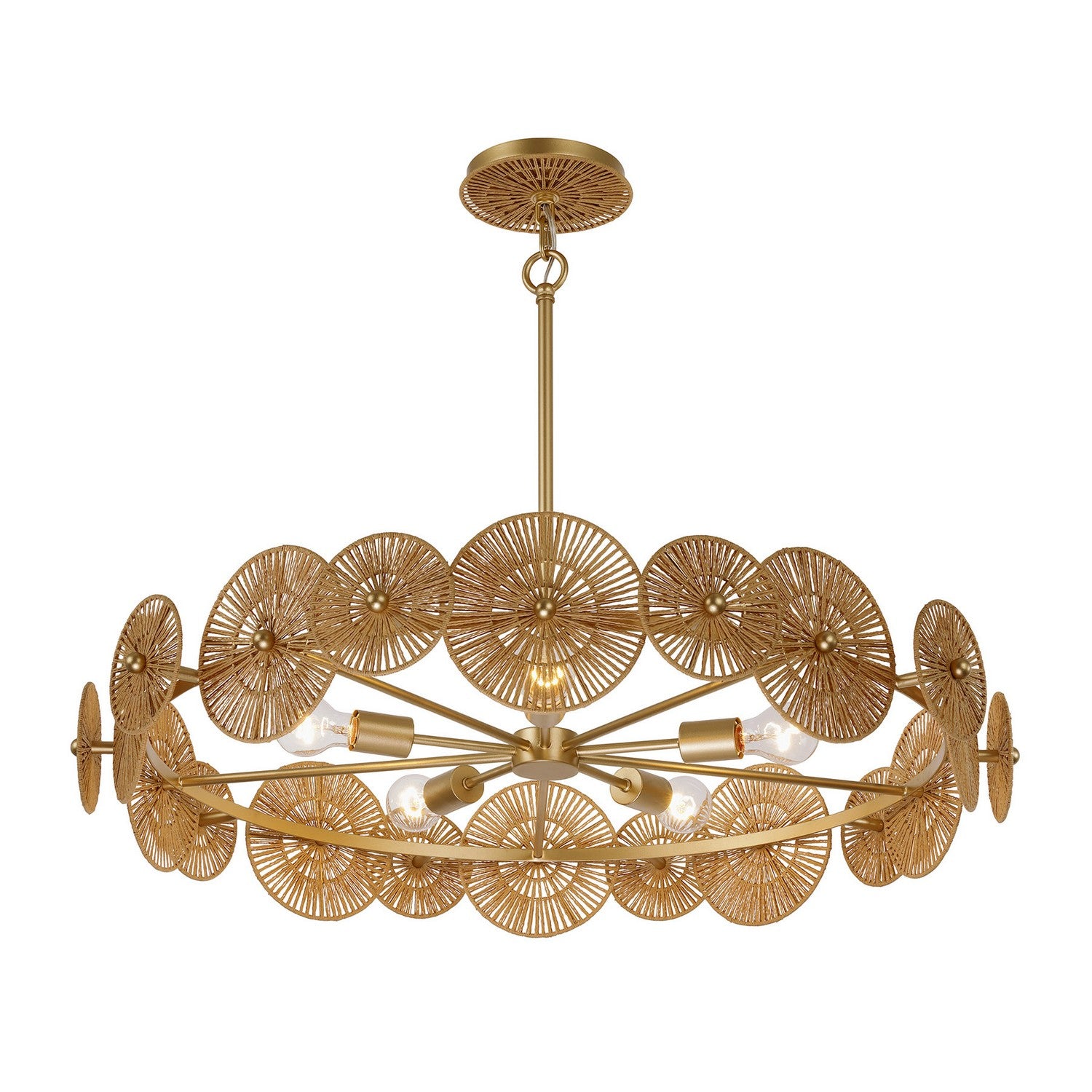 Savoy House - 7-6381-5-60 - Five Light Pendant - Abbott - Distressed Gold