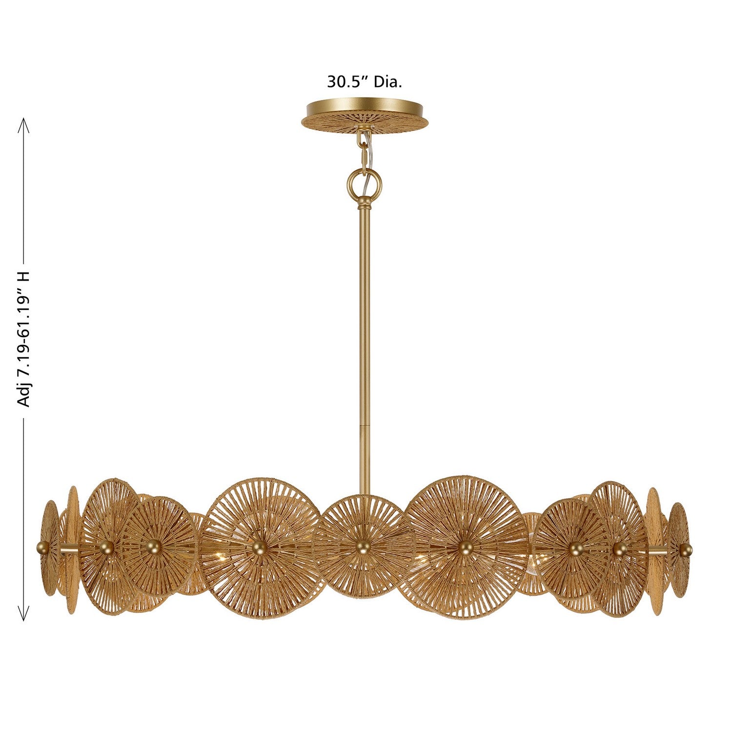 Savoy House - 7-6381-5-60 - Five Light Pendant - Abbott - Distressed Gold