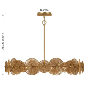 Savoy House - 7-6381-5-60 - Five Light Pendant - Abbott - Distressed Gold