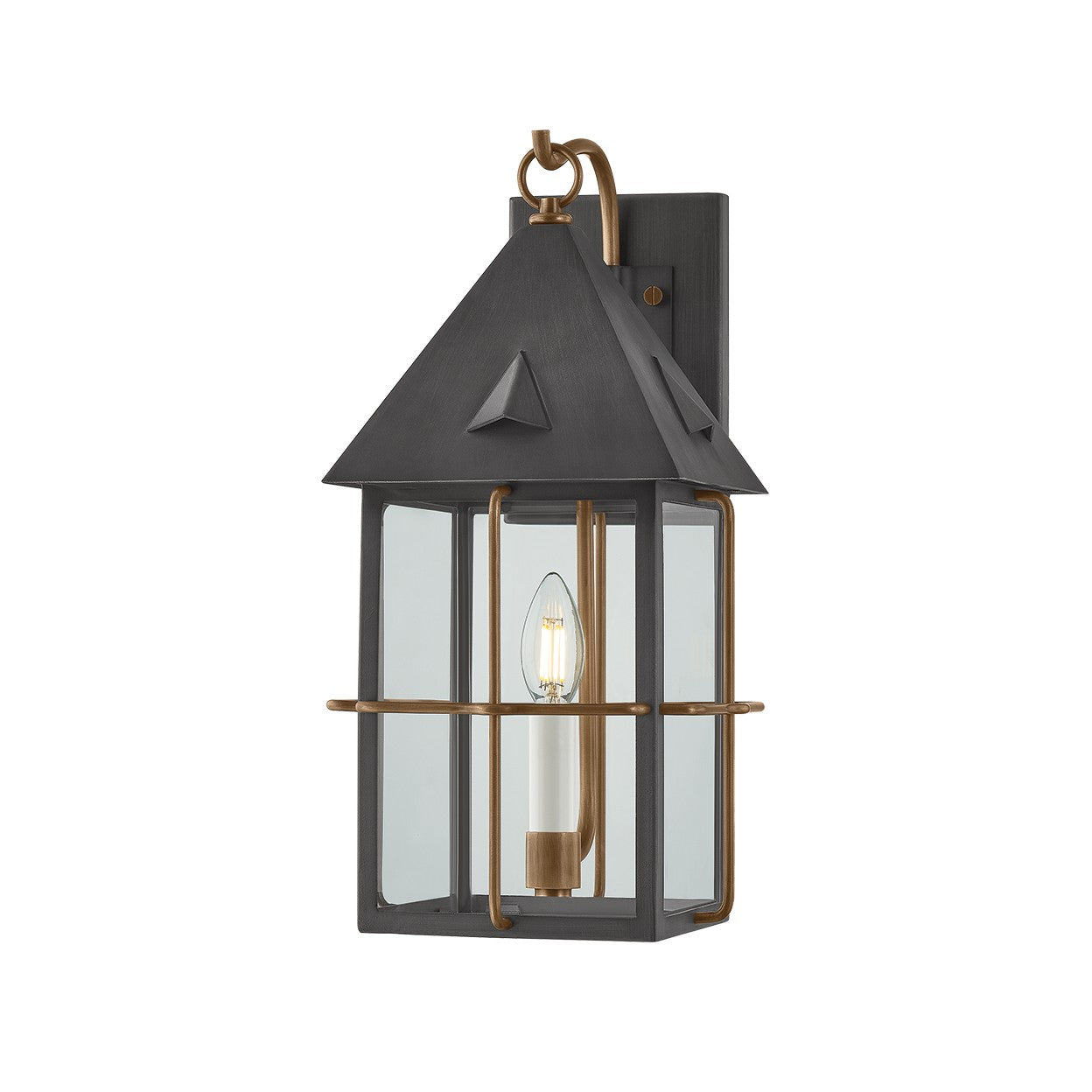 Troy Lighting - B6617-PBR/GRA - One Light Wall Sconce - Toby - Patina Brass And Graphite