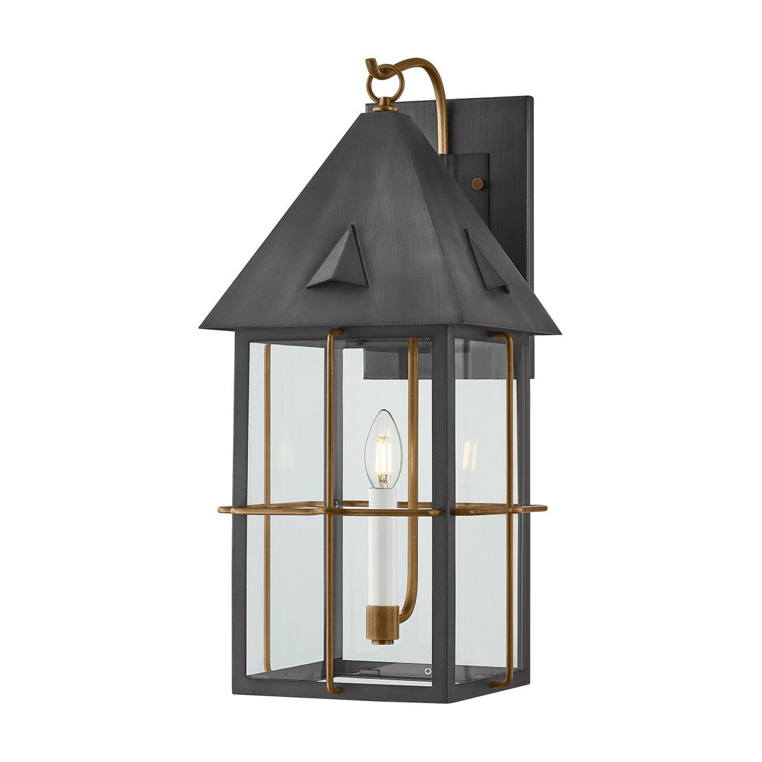 Troy Lighting - B6623-PBR/GRA - One Light Wall Sconce - Toby - Patina Brass And Graphite