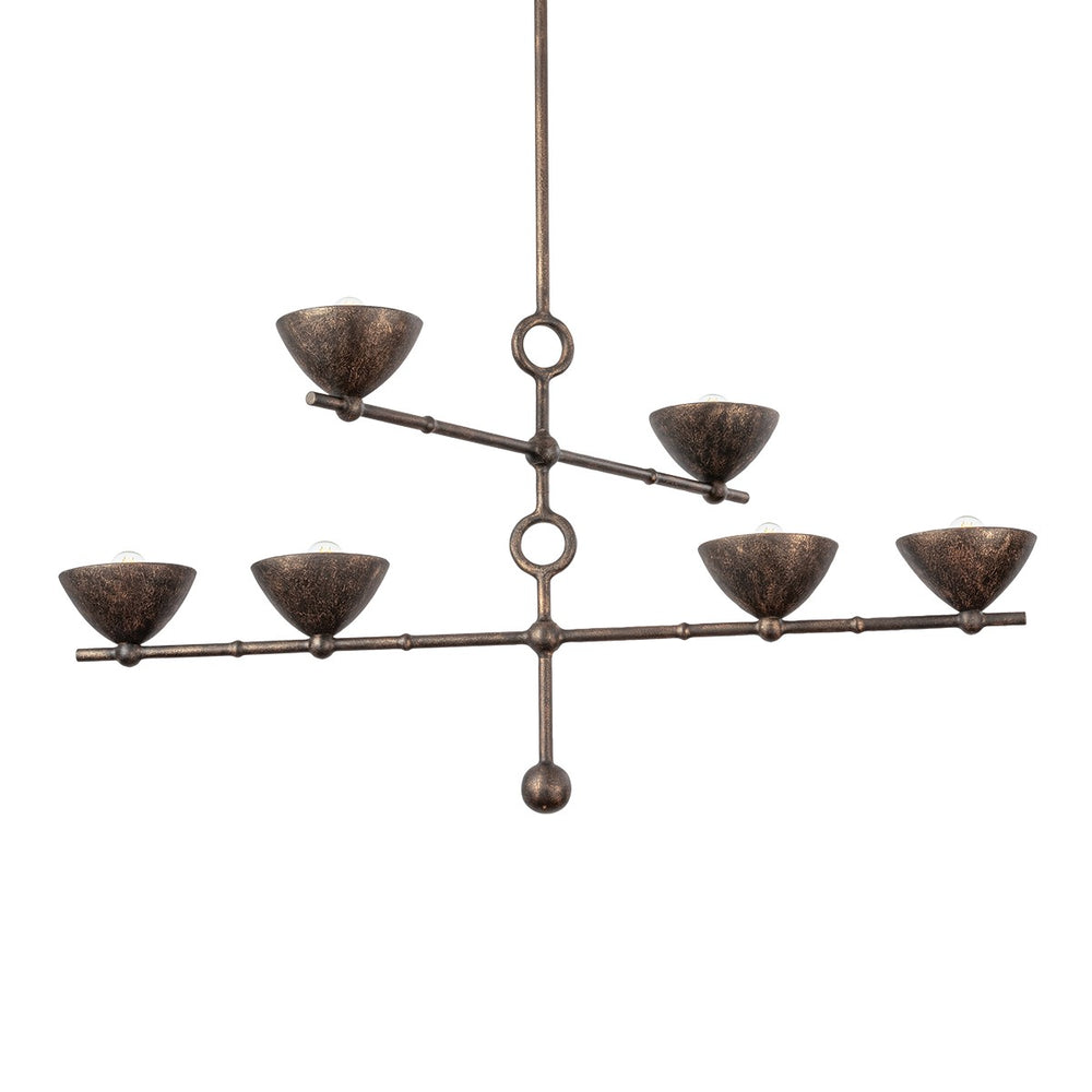 Troy Lighting - F2339-BPG - Six Light Chandelier - Vishal - Black Patina Gold