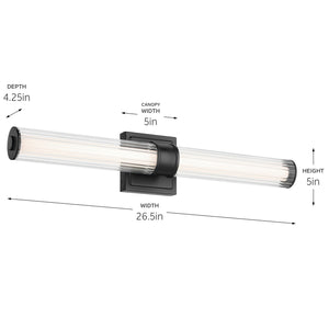 Kichler - 55196BKLED - LED Linear Bath - Laurene - Black