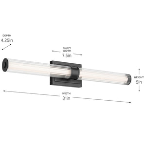 Kichler - 55197BKLED - LED Linear Bath - Laurene - Black