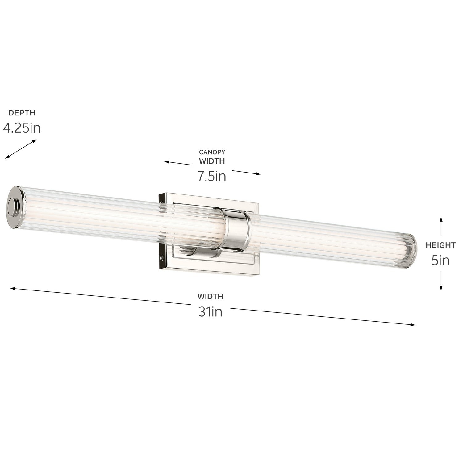 Kichler - 55197PNLED - LED Linear Bath - Laurene - Polished Nickel