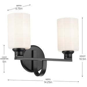 Kichler - 55225BK - Two Light Bath - Gioe - Black