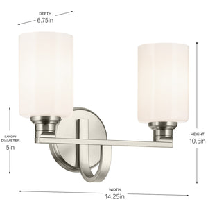 Kichler - 55225NI - Two Light Bath - Gioe - Brushed Nickel