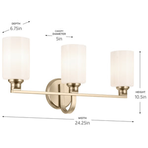 Kichler - 55226CPZ - Three Light Bath - Gioe - Champagne Bronze