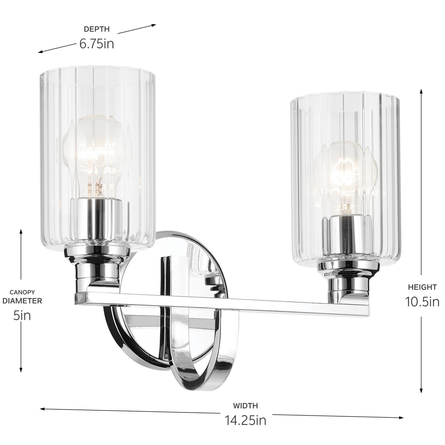 Kichler - 55225CHFLU - Two Light Bath - Gioe - Chrome