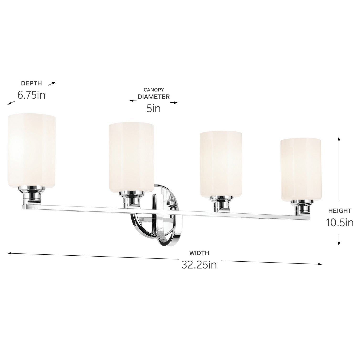 Kichler - 55227CH - Four Light Bath - Gioe - Chrome