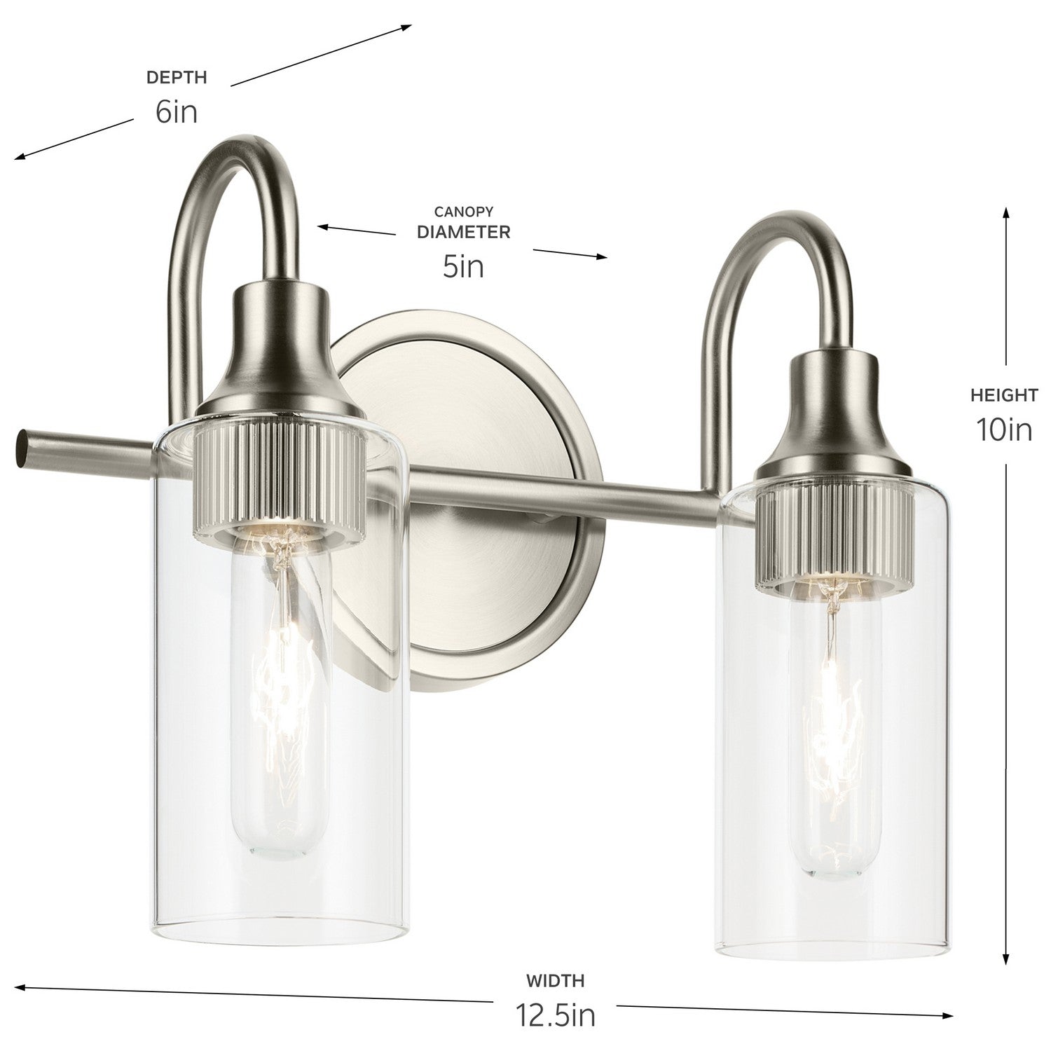 Kichler - 55210NI - Two Light Bath - Kavi - Brushed Nickel