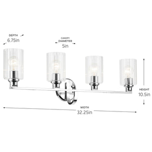 Kichler - 55227CHFLU - Four Light Bath - Gioe - Chrome