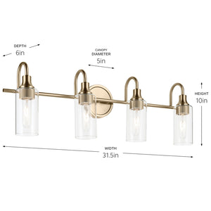 Kichler - 55212CPZ - Four Light Bath - Kavi - Champagne Bronze
